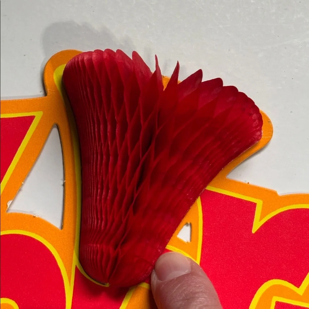Vintage Hallmark Red and Yellow Celebrate Centerpiece 1970s Hallmark Party Decor